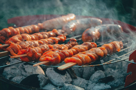 Authentic Kenyan nyama choma grilled over charcoal and served with kachumbari